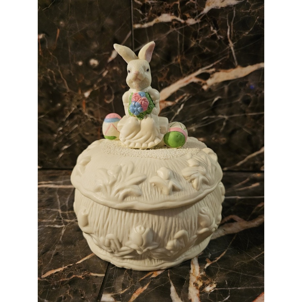 Vintage Covered Candy Bowl Centerpiece Easter Spring Decoration 7"‎